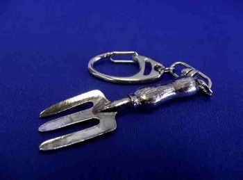 Pewter Keyring Garden Fork