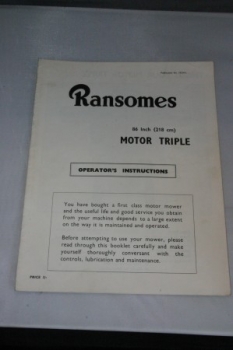 Ransomes 86" (218 cm) Motor Triple Operators Instructions