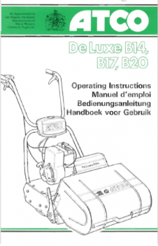 Atco Deluxe B14, B17 & B20 Manual